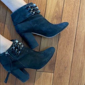 Dannijo  Black ankle booties jeweled details